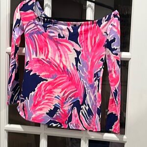 Lilly Pulitzer Pink Asymmetrical Blouse